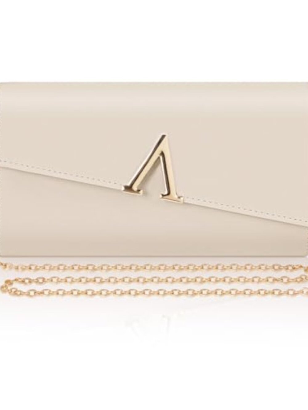 Faux Leather Envelope Clutch with Detachable Chain Straps Evening Bag